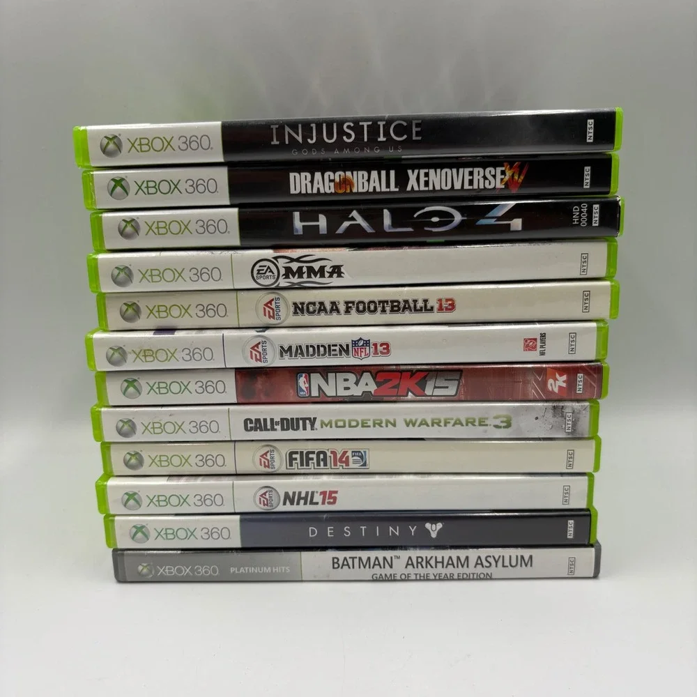 Microsoft Xbox 360 Video Game Lot 12 Games Halo COD NCAA Football 13 Good Bundle